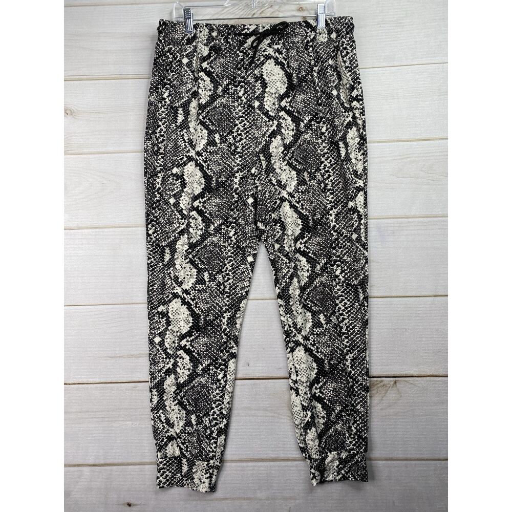 Sheila Rose Leggings Sz XL Womens Black White Snake Print Super Soft Jogger NWT